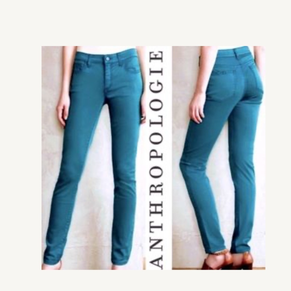 Anthropologie Pilcro dark teal straight leg jeans, size 29, EUC!